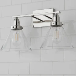 Industrial Triangle Shade Vanity Light - 2 Light