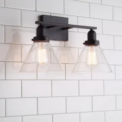 Industrial Triangle Shade Vanity Light - 2 Light