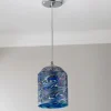 Jade Mosaic Wave Glass Pendant