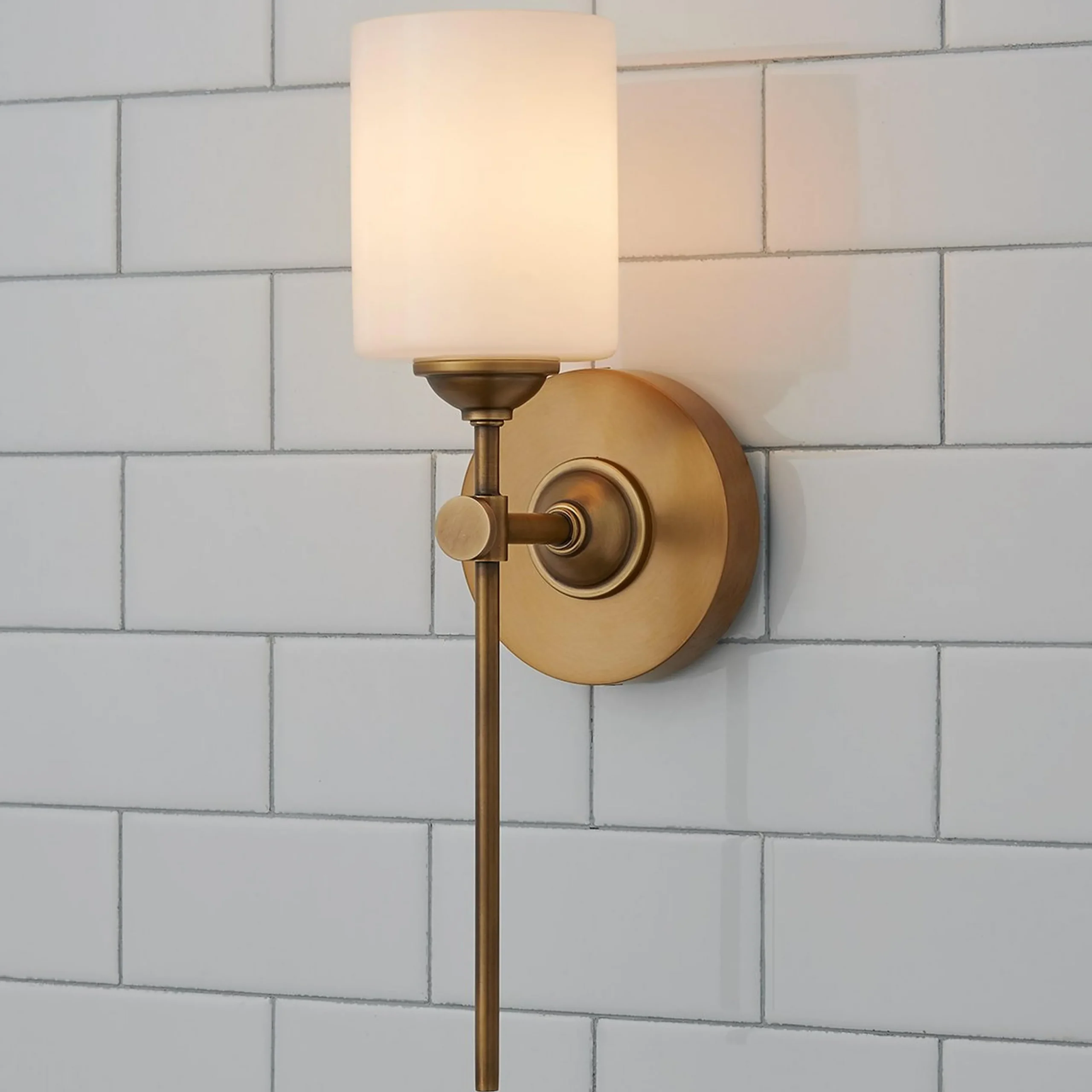 Jerdora Opal Glass Bath Sconce