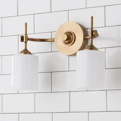 Jerdora Opal Glass Vanity Light - 2 Light