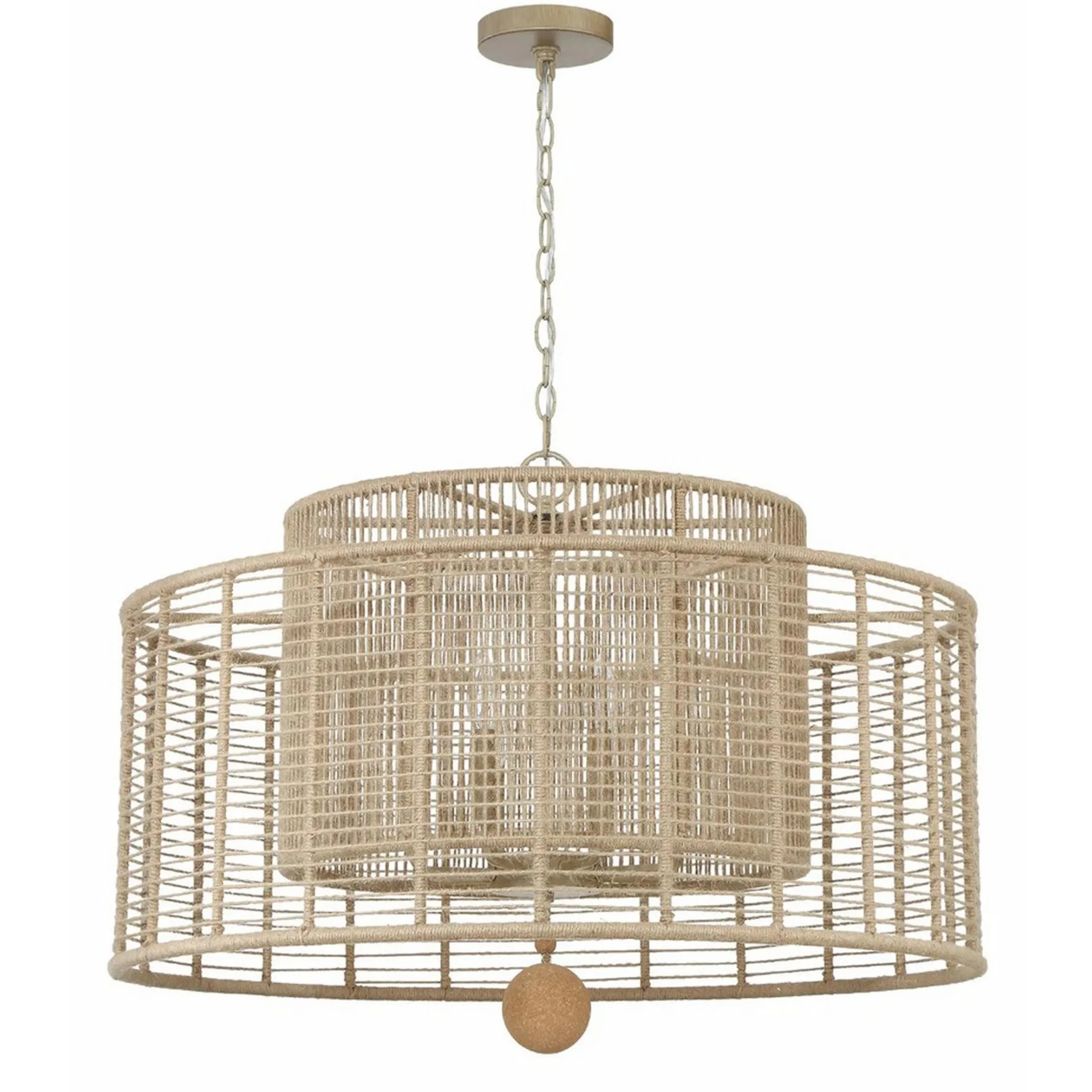 Jute Veil Chandelier - 8 Light