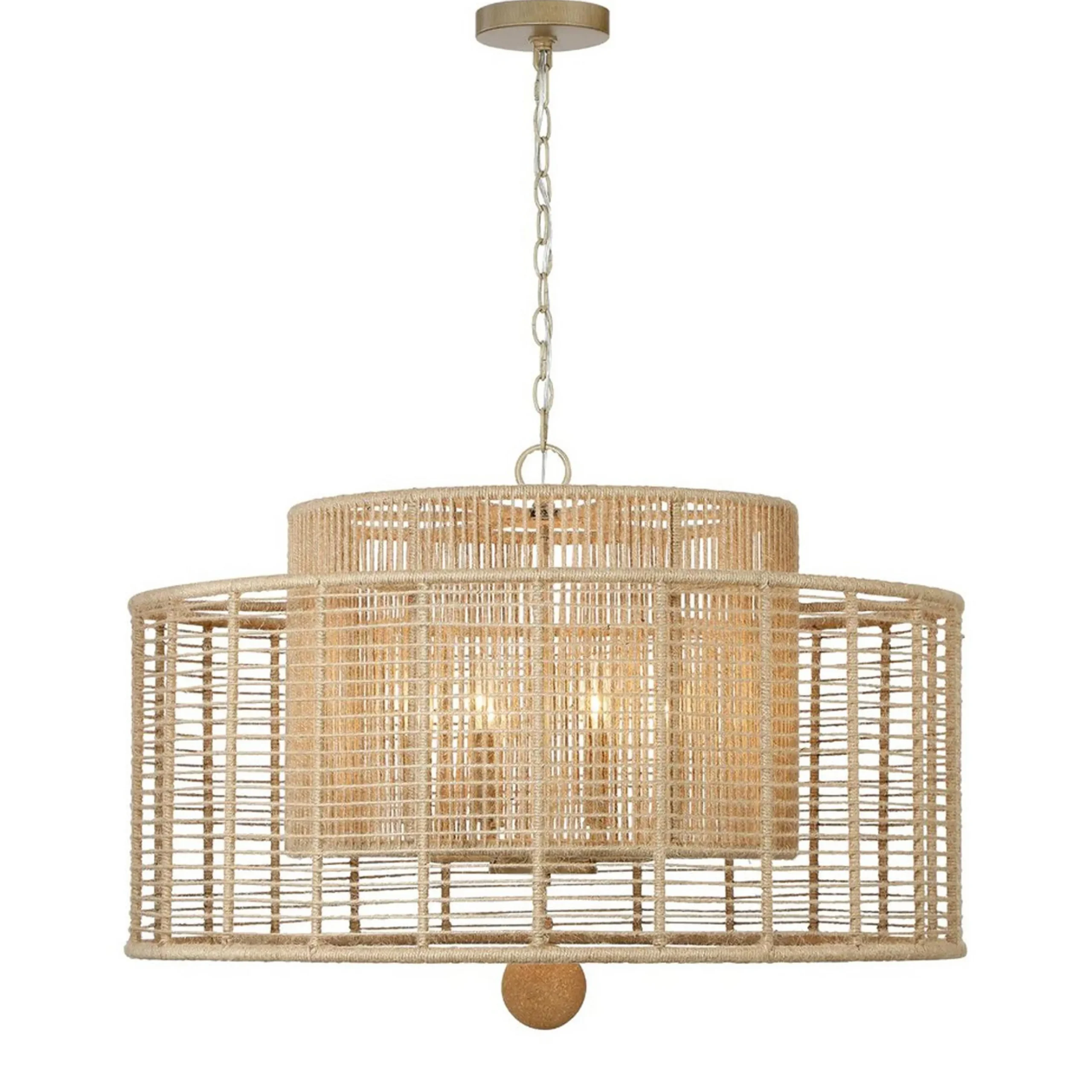 Jute Veil Chandelier - 8 Light