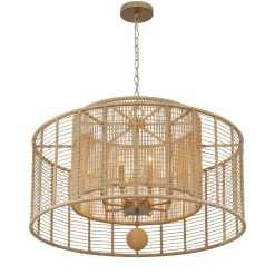 Jute Veil Chandelier - 8 Light