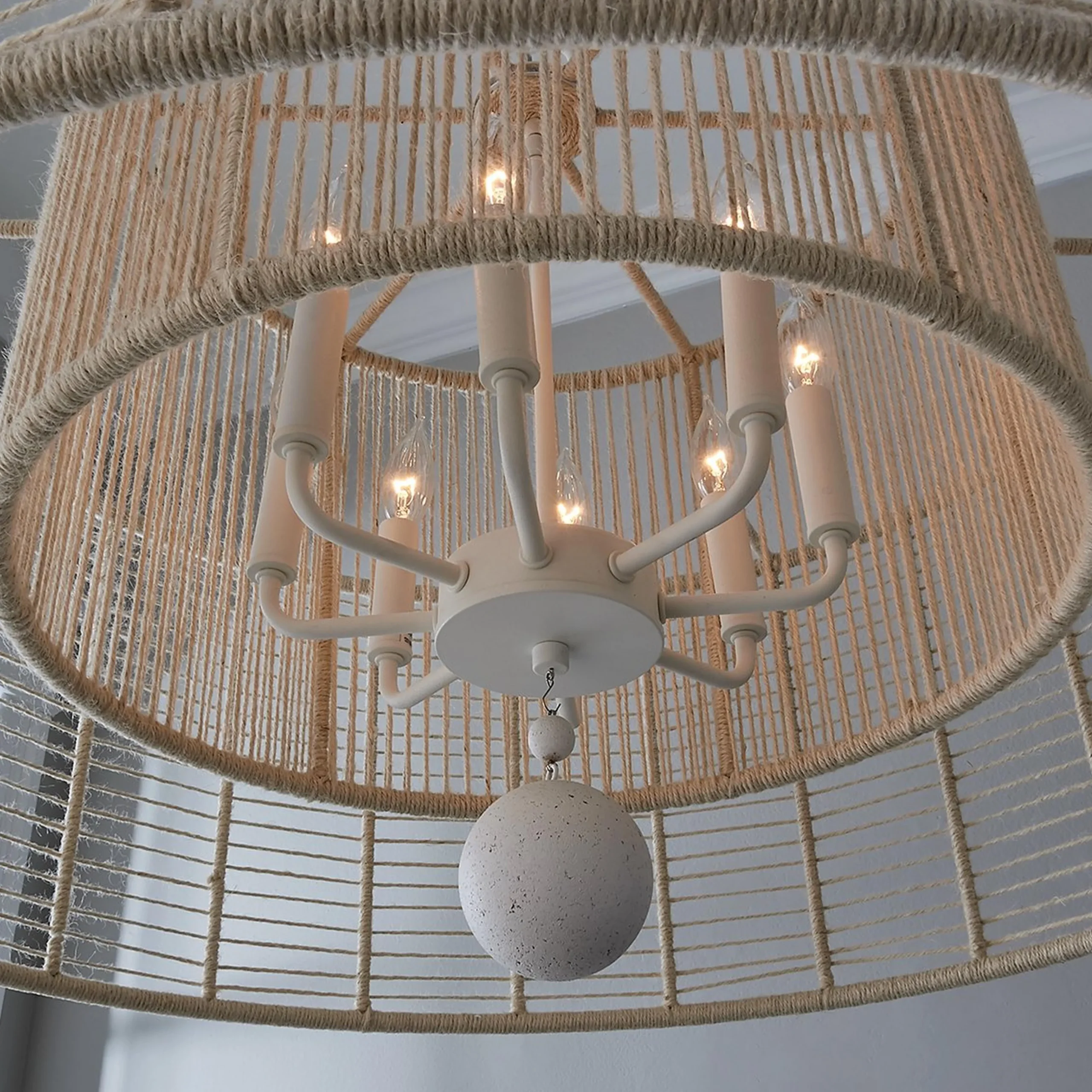 Jute Veil Chandelier - 8 Light