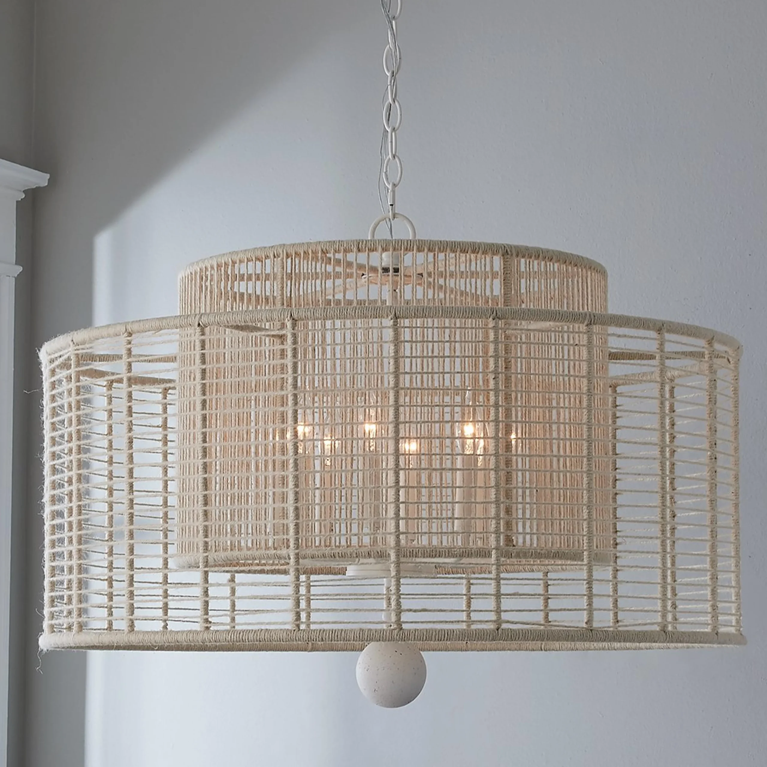 Jute Veil Chandelier - 8 Light