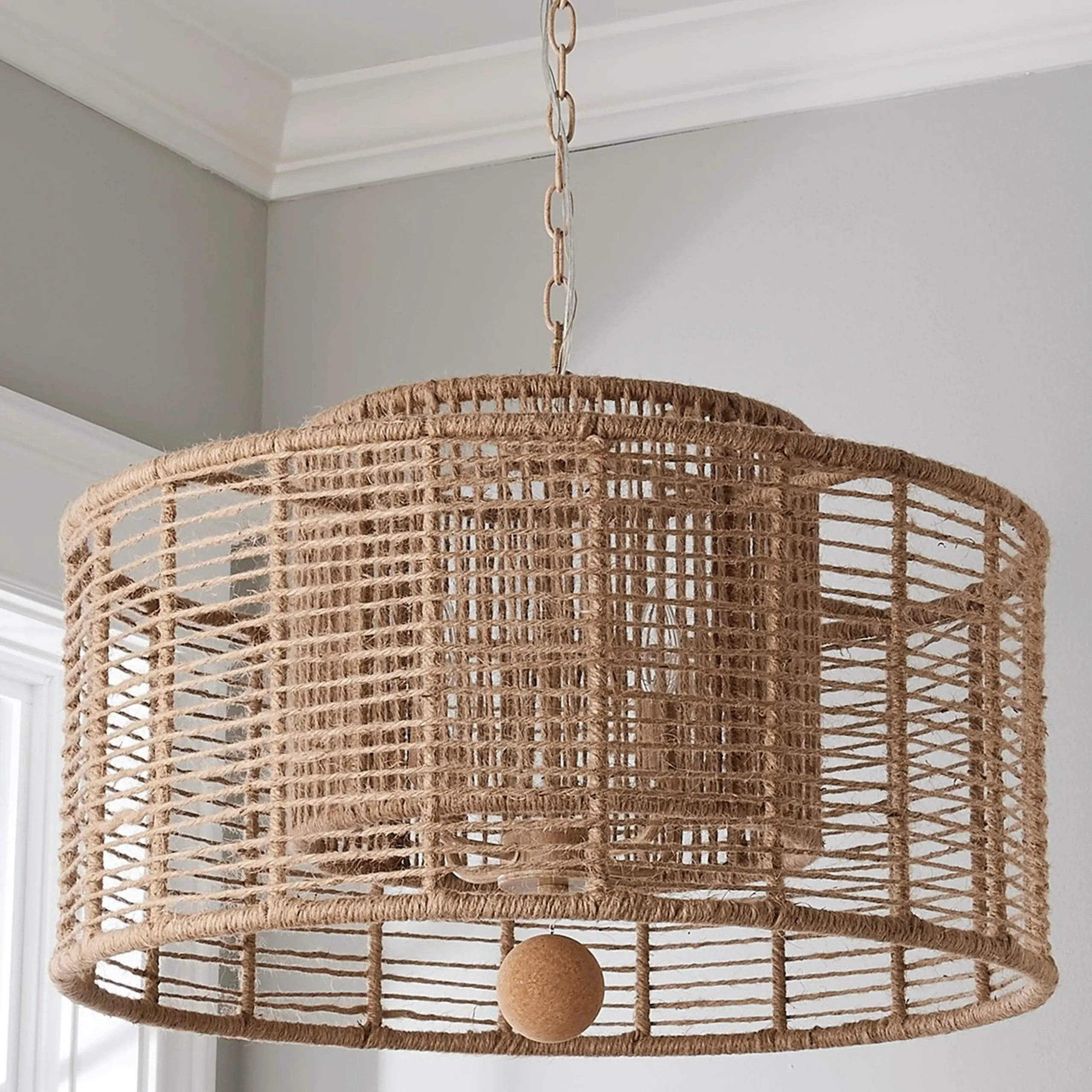 Jute Veil Chandelier - 4 Light