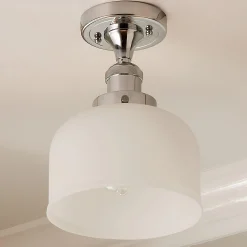 Kelsey Semi-Flush Ceiling Light - Dome Frosted