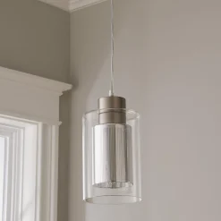 Layered Striped Glass Pendant