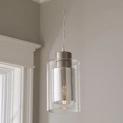 Layered Striped Glass Pendant