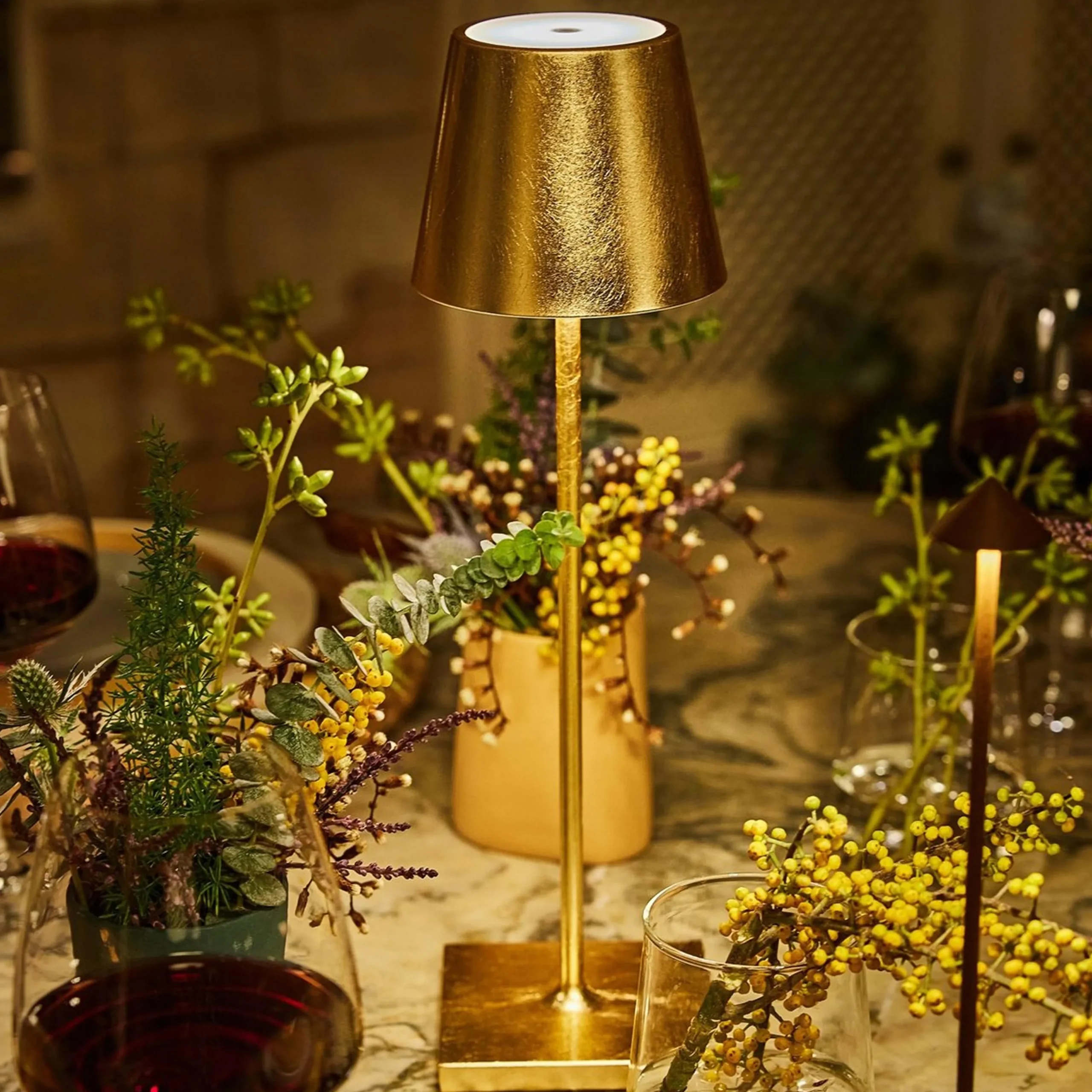 Lucy Cordless Table Lamp - Metallic