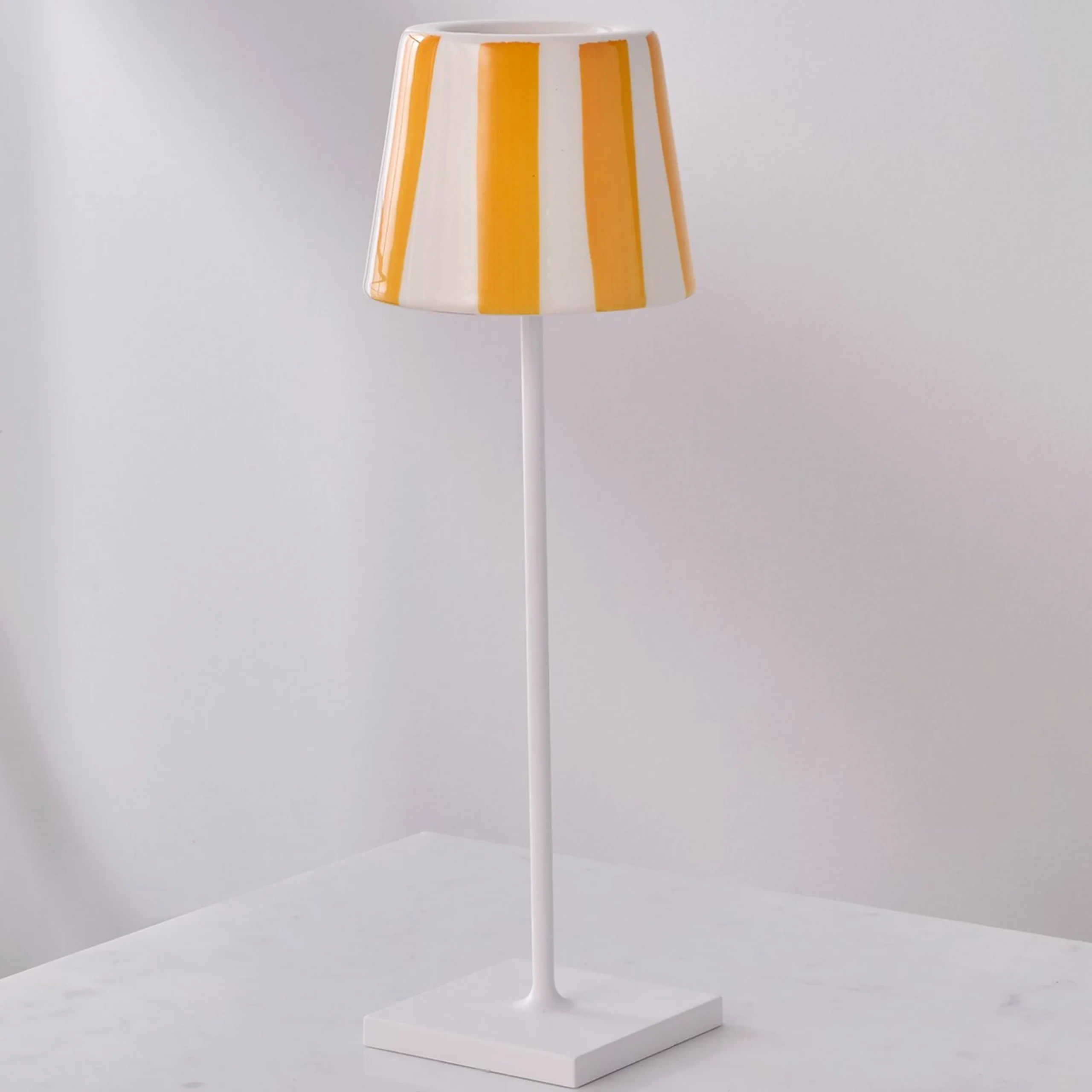 Lucy Cordless Table Lamp - Stripes