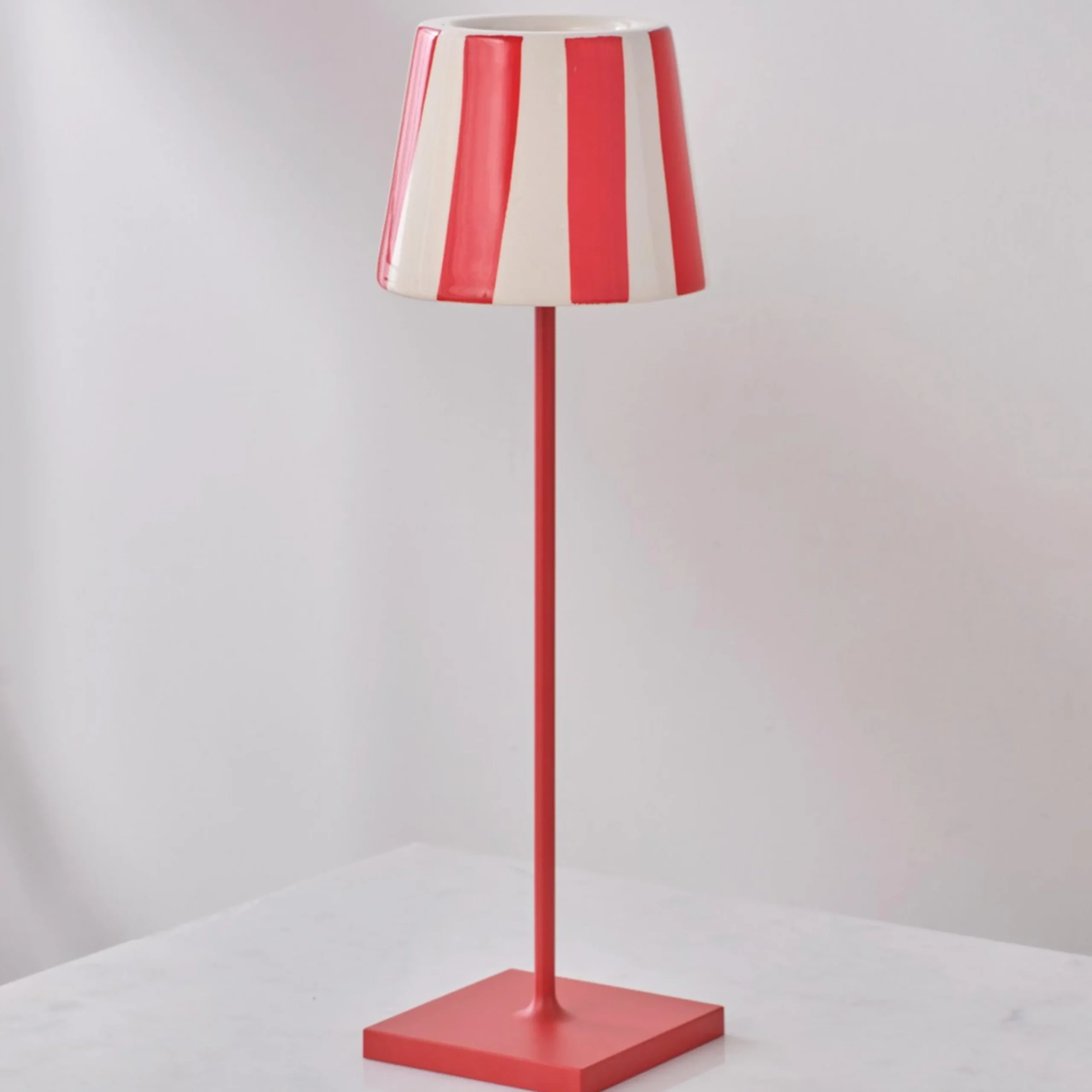 Lucy Cordless Table Lamp - Stripes