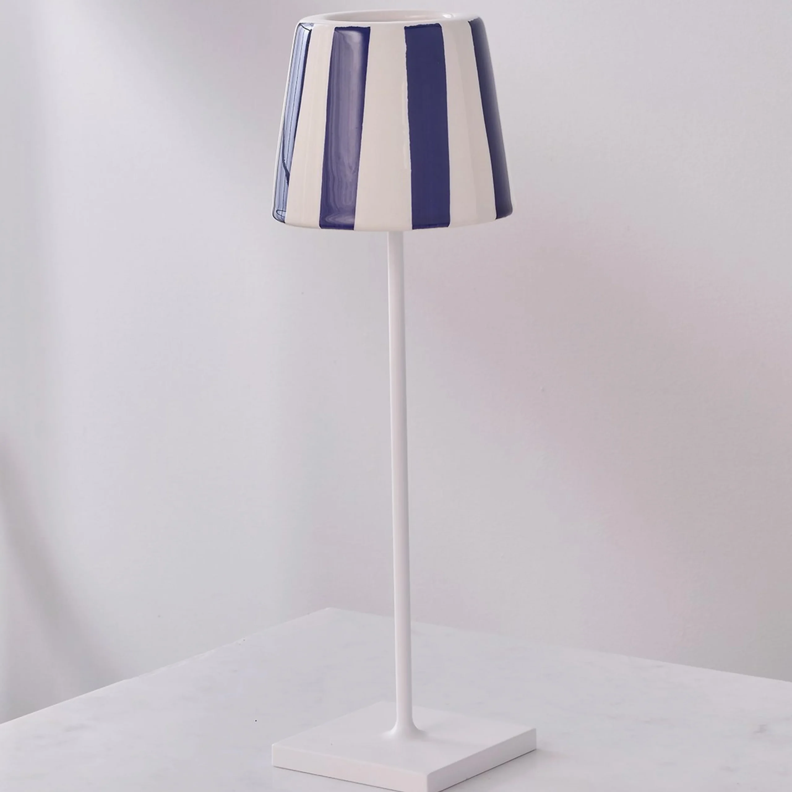 Lucy Cordless Table Lamp - Stripes
