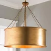 Luxe Patina Metal Drum Shade Pendant - Large
