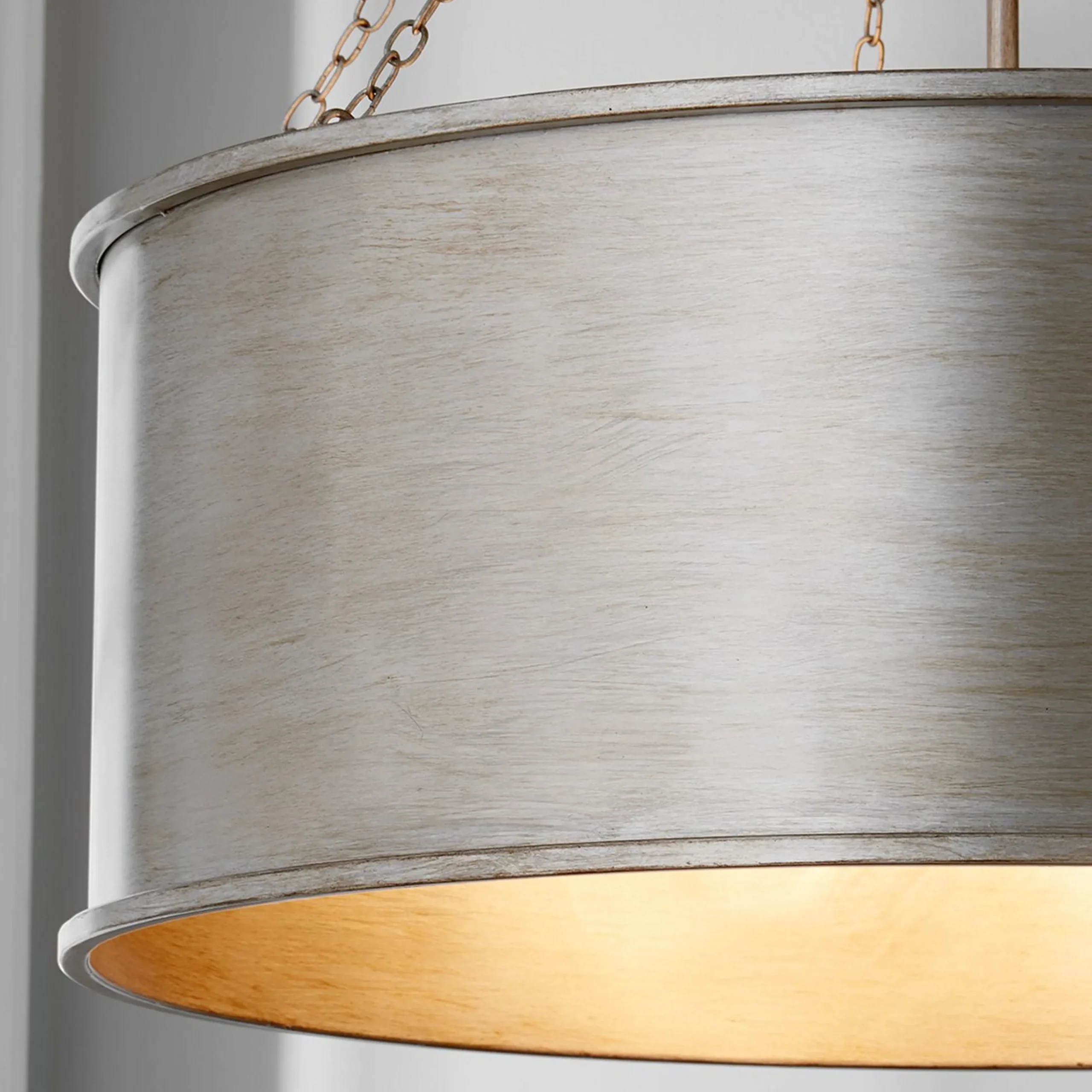 Luxe Patina Metal Drum Shade Pendant - Large