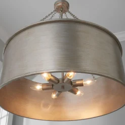 Luxe Patina Metal Drum Shade Pendant - Large