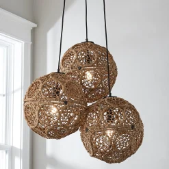 Macrame Jute Sphere Cluster Chandelier