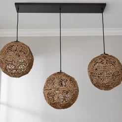 Macrame Jute Sphere Linear Chandelier