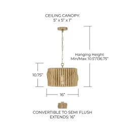 Maela Drum Convertible Semi-Flush Ceiling Light