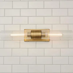Malika Clear Glass Bath Sconce - 2 Light