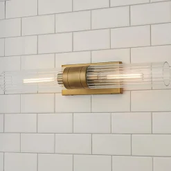 Malika Clear Glass Bath Sconce - 2 Light