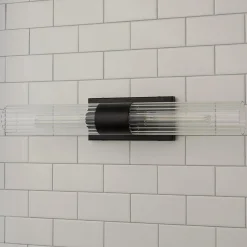 Malika Clear Glass Bath Sconce - 2 Light