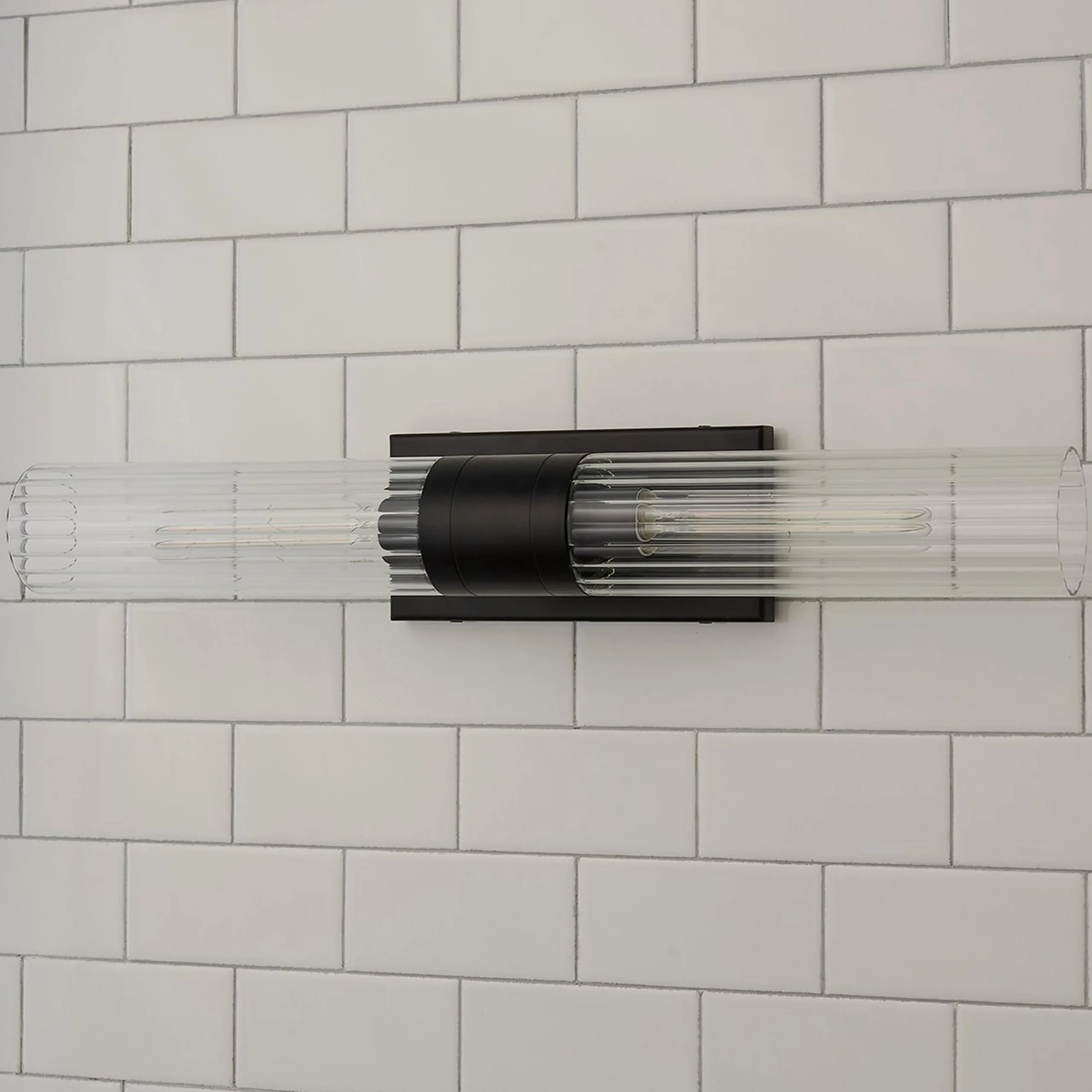 Malika Clear Glass Bath Sconce - 2 Light