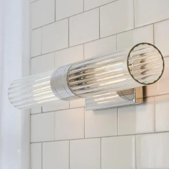 Malika Clear Glass Bath Sconce - 2 Light