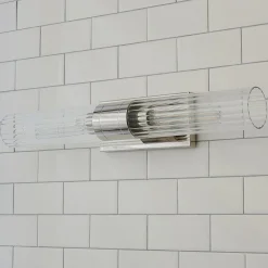 Malika Clear Glass Bath Sconce - 2 Light