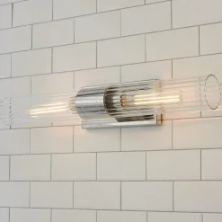 Malika Clear Glass Bath Sconce - 2 Light