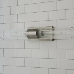 Malika Clear Glass Bath Sconce - 2 Light