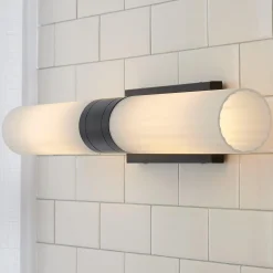Malika Opal Glass Bath Sconce - 2 Light