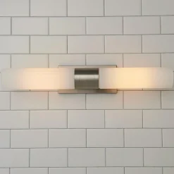 Malika Opal Glass Bath Sconce - 2 Light