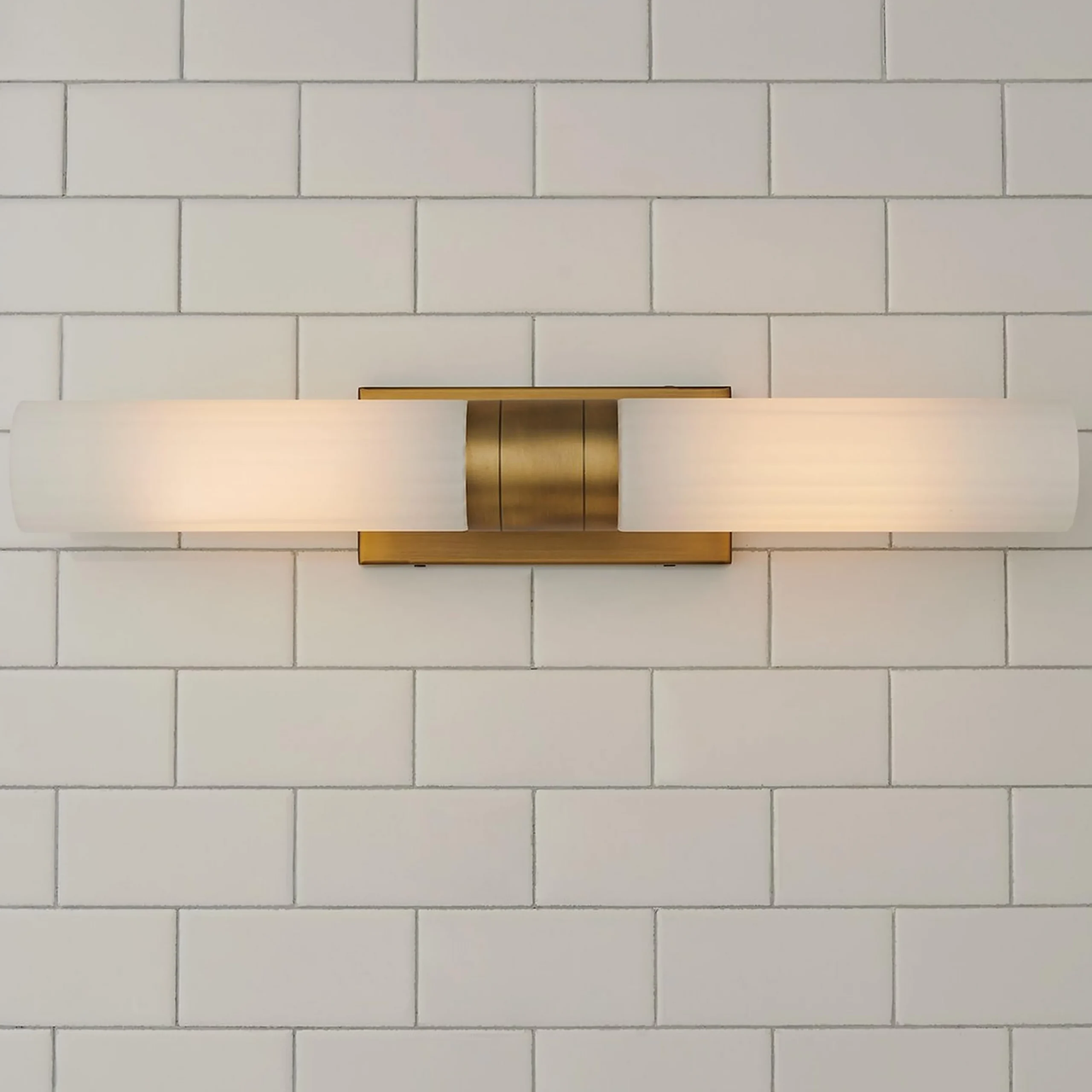 Malika Opal Glass Bath Sconce - 2 Light
