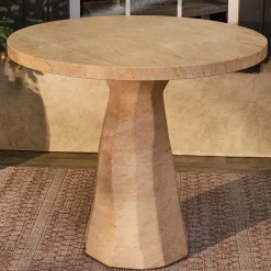 Mandy Faux Travertine Outdoor Bistro Table