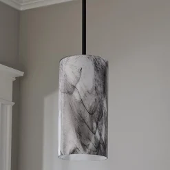 Marbled Glass Cylinder Pendant
