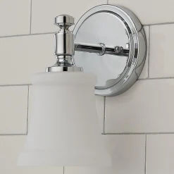 Mercer White Glass Bath Sconce