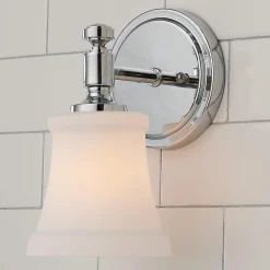 Mercer White Glass Bath Sconce
