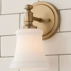 Mercer White Glass Bath Sconce