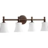 Mercer White Glass Vanity Light - 4 Light