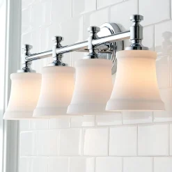 Mercer White Glass Vanity Light - 4 Light