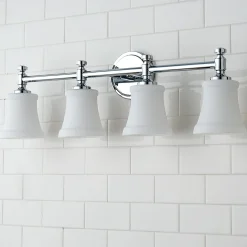 Mercer White Glass Vanity Light - 4 Light
