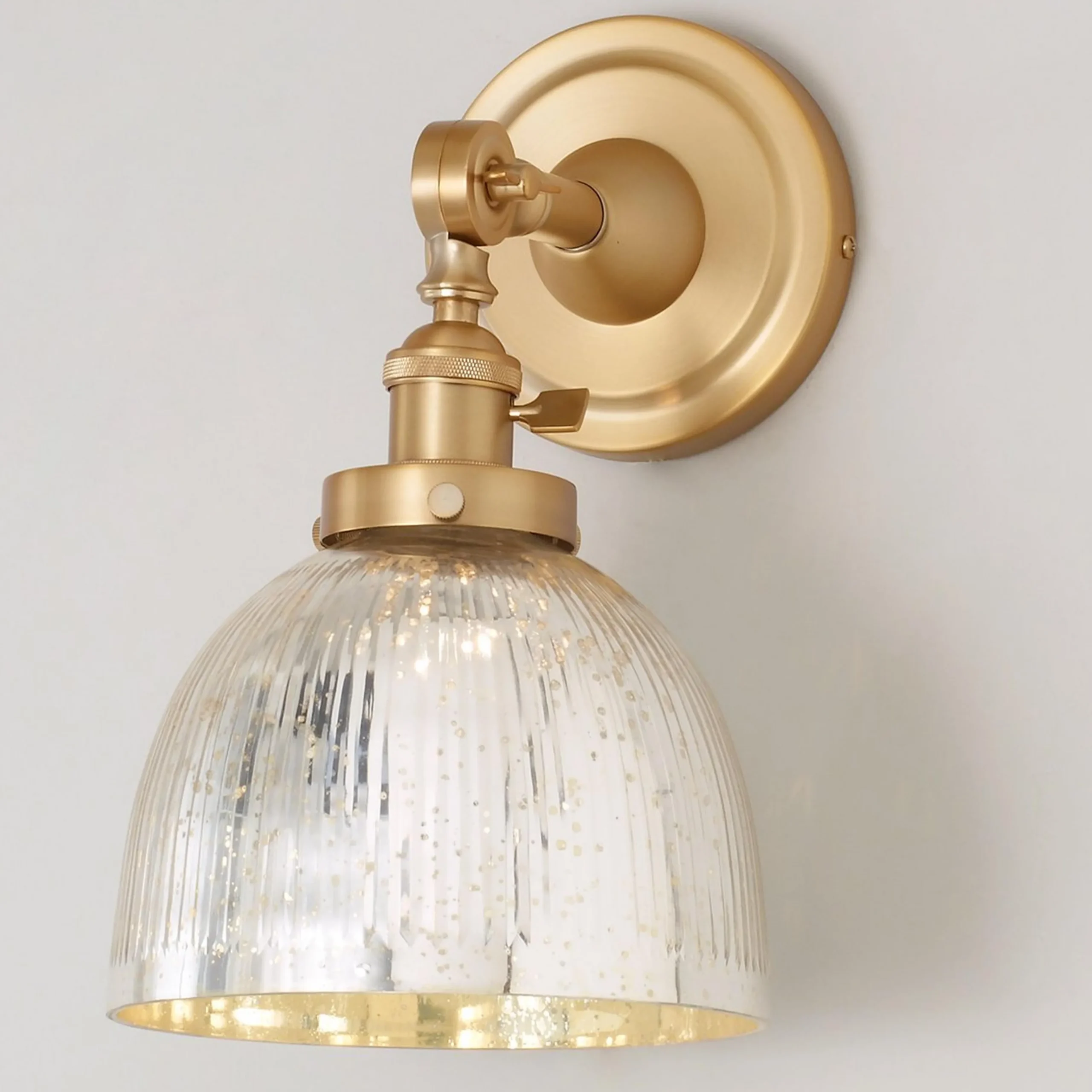 Mercury Glass Dome Single Swivel Swing Arm