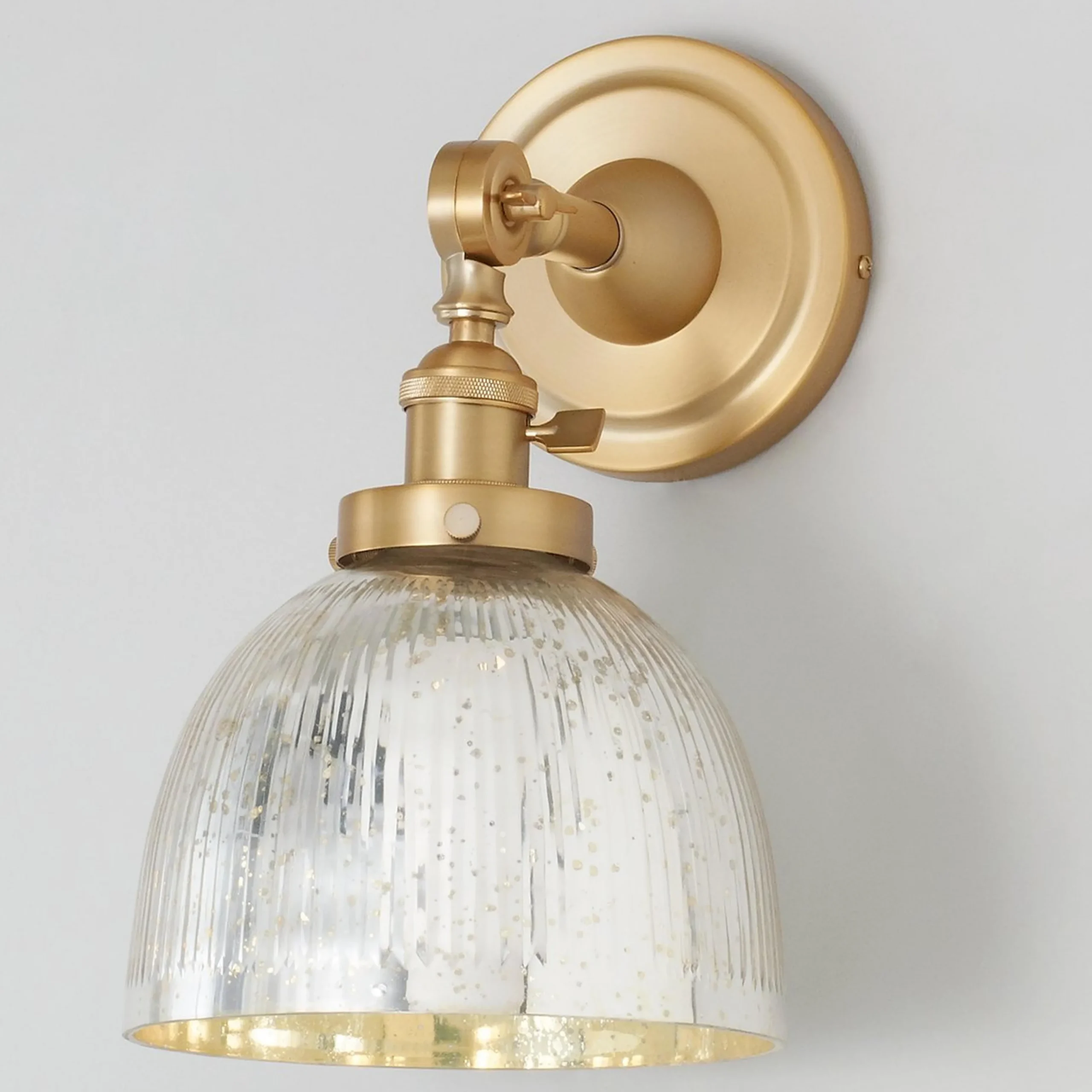 Mercury Glass Dome Single Swivel Swing Arm