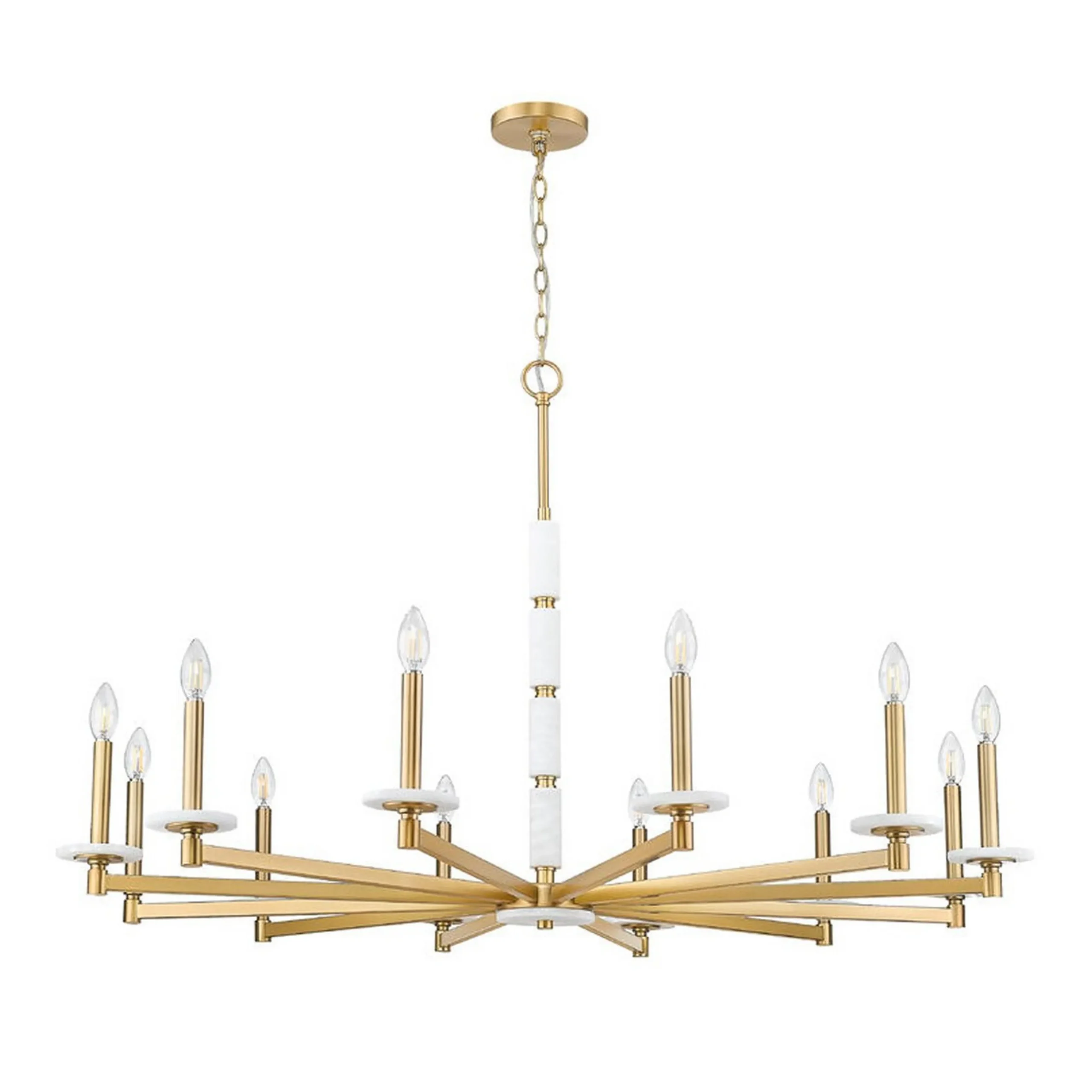 Mestra Alabaster Chandelier - 12 Light