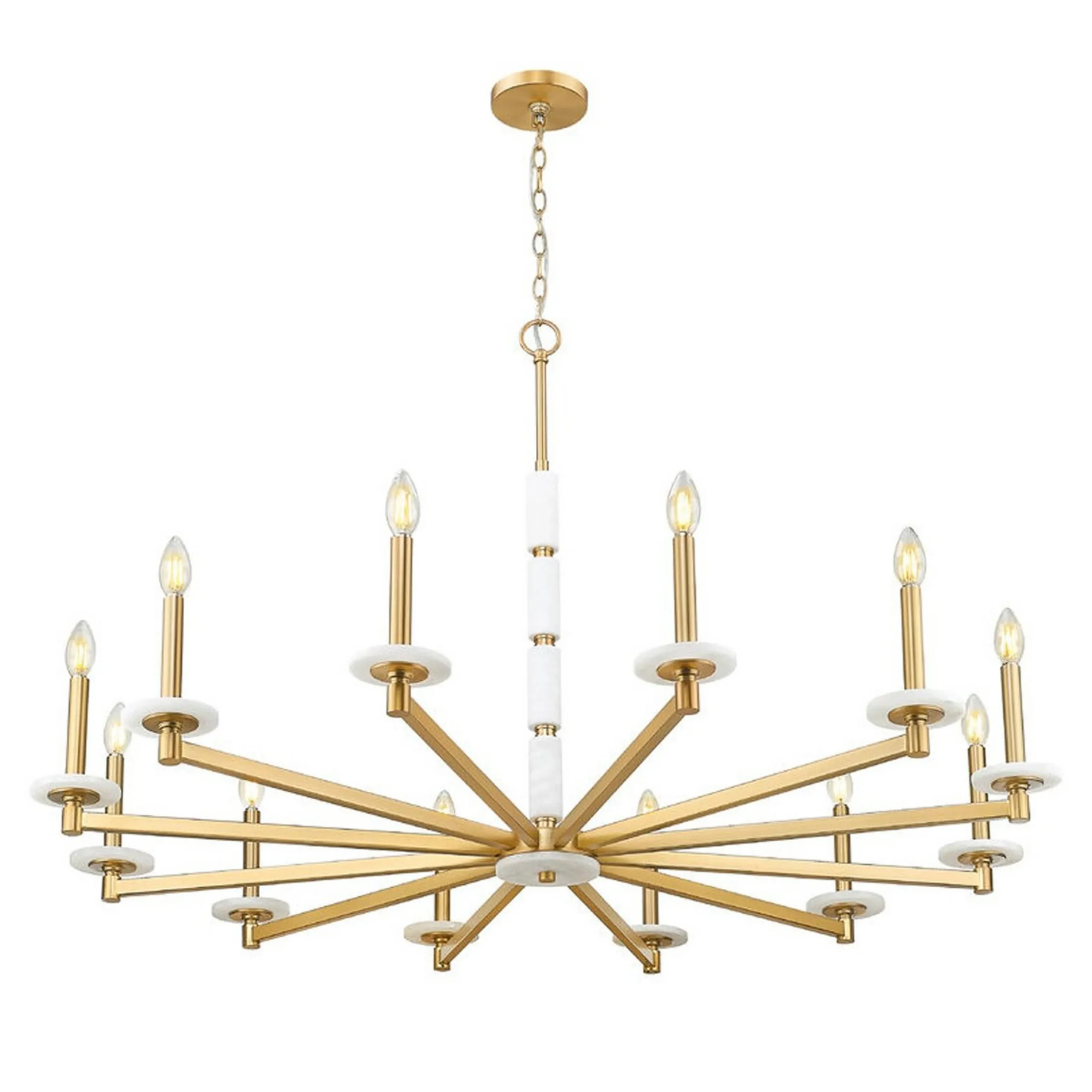 Mestra Alabaster Chandelier - 12 Light