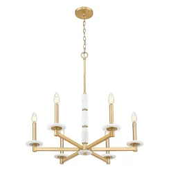 Mestra Alabaster Chandelier - 6 Light
