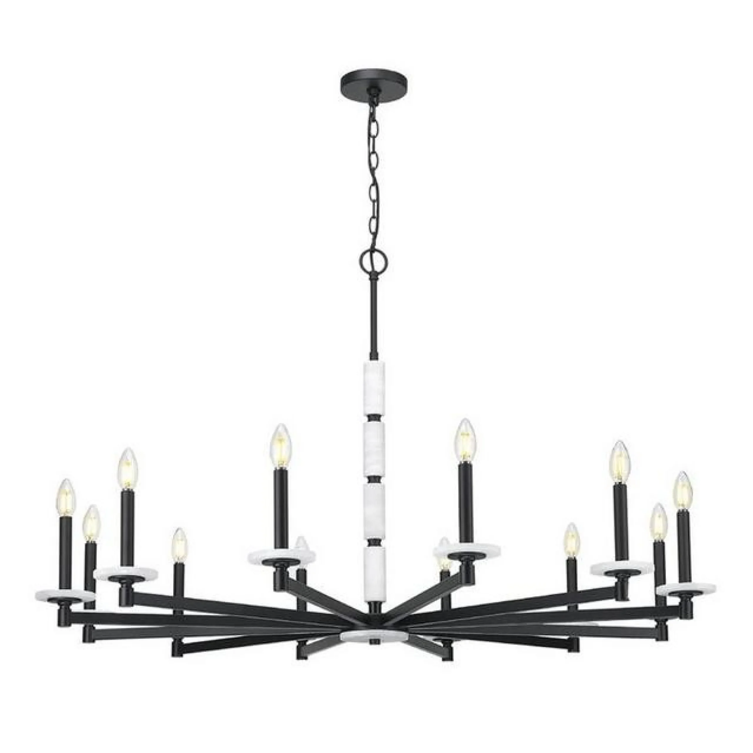 Mestra Alabaster Chandelier - 12 Light