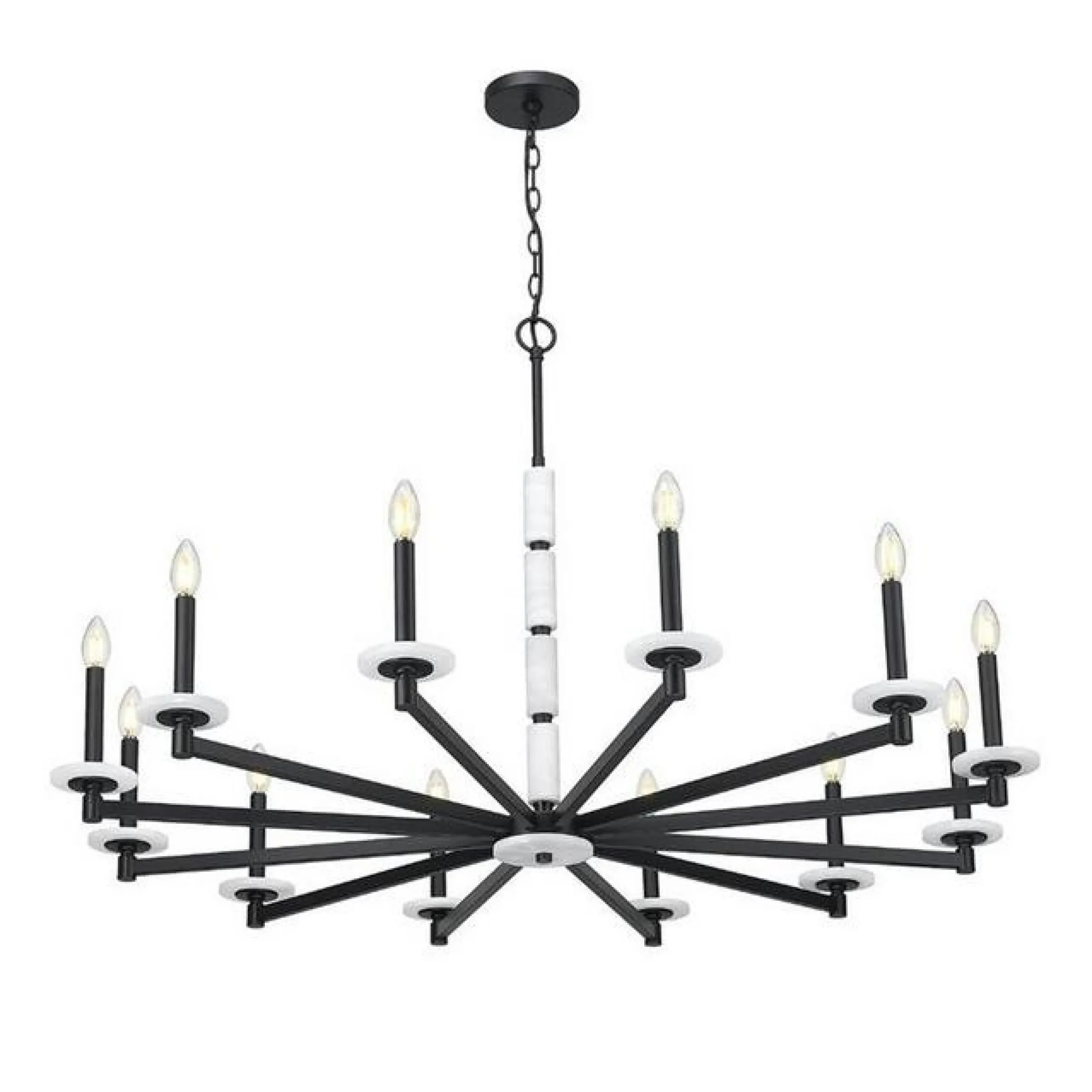 Mestra Alabaster Chandelier - 12 Light